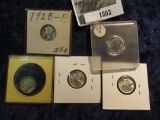 1803.           1928 P AG, (2) 43 P BU, 45 D Fine Mercury Dimes; & 55 S BU Roosevelt Dimes.