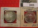 1815.           Pair of 1893 World's Columbian Exposition Commemorative Half Dollars, EF-AU.