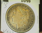 1846.           1902 S Morgan Silver Dollar Fine with repaired cheek scratch.