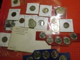 1853.           1960 P & 62 P BU Jefferson Nickels; 2016 P & D Statehood Quarters in cut out Mint Se