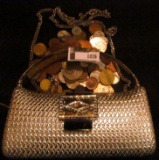 1876.           Interesting 1920 era Flapper Girl Style Coin Purse with a large group of Foreign Coi