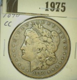 1975.           1890 CC Morgan Silver Dollar, VG.