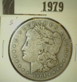 1979.           1904 S Morgan Silver Dollar, Fine.