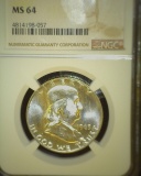 1984.           1963 P Franklin Half Dollar, NGC slabbed MS 64.