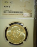 1987.           1950 P Franklin Half Dollar, NGC slabbed MS 64.