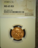 1994.           1938 S Lincoln Cent, NGC slabbed MS 65 RD