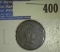 1866 U.S. Indian Head Cent, VF, dark. Issued the first year after the Civil war.