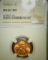 1938 D Lincoln Cent NGC Slabbed MS65 RD.