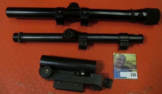 Laser Pointer Scope (needs battery and has not been checked over); "Weaver D6 USA" Scope with Rimfir