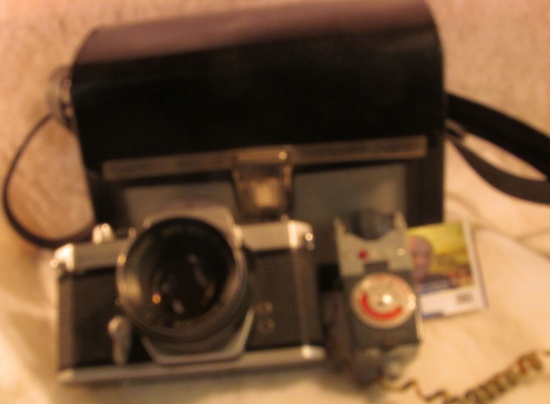 "Asahi Pentax Spotmatic F" 35mm Camera with case and light meter.