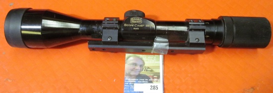 "Bushell Triple Tested Scope Chief 3X-9X" Rifle Scope with rings and basemount.