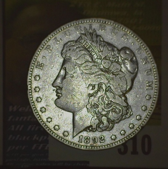 1892 O Scarce Date Morgan Silver Dollar.