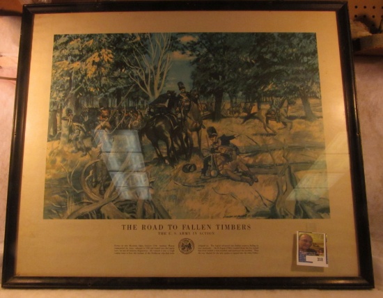 20" x 24" United States War Office Framed Print "The Road to Fallen Timbers The U.S. Army in Action"