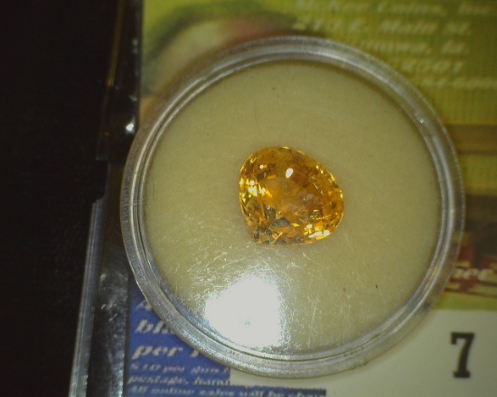 Tear Drop faceted Precious Citrine weighing 8.37 carats and ready for mounting. Excellent color and