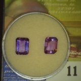 Pair of faceted rectangular cut Amethyst with a total carat weight of 3.91 carat.