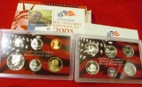 2005 S U.S. Silver Proof Set. 10 pc. In original government issued box and case.