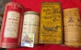 Antique Tins and Boxes, some contents still present. Includes 