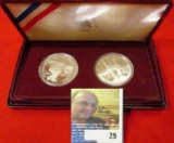 1983 S & 1984 S Proof Olympics Silver Dollars Cased two-piece set in original box of issue with C.O.