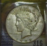 1928 S U.S. Peace Silver Dollar. Scarce.