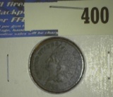 1866 U.S. Indian Head Cent, VF, dark. Issued the first year after the Civil war.