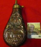 Brass Black Powder Flask with leather strap