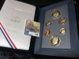 1990 S Silver Prestige Proof Set in original box and Case of Issue, contains the Silver Proof Eisenh