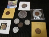 Group of Old U.S. Coins and an encased Cent.