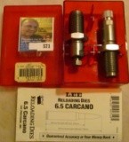 Lee Two-piece Die Set for 6.5 Carcano cartridges in original box.