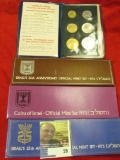 1971, 72, 73, & 74 Israel Government issued Mint Sets in original holders.