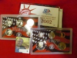 2002 S U.S. Silver Proof Set. 10 pc. In original government issued box and case.