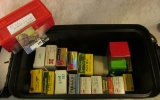 Attractive Black Ammo Can containing an assortment of Live Ammo, including .25-20 Winchester, 25 Aut