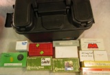 Plastic Ammunition Tote with numerous boxes of .41 Colt, .44-40 Winchester, .45 ACP Ammo. Sold for c