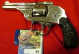 Iver Johnson & Cycle Works,  .32 cal CF, Double-action 5 shot Hammerless Revolver, Nickel finish, 3