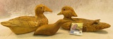 Pair Duck Decoys and a Wooden handcarved Shore Bird.