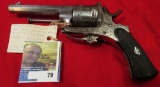 Belgium Style .32 cal RF Six-shot Revolver, mfg. 1858-1870 era, 3 1/2