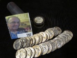 Partial Roll of (30) 1953 S Gem BU Jefferson Nickels in a plastic tube.