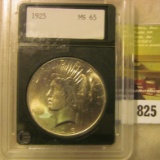 1925 P U.S. Peace Silver Dollar, Gem BU. Slabbed.