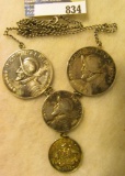 Coin Jewelry Necklace made from 1942 World War II Australia Silver Six Pence, 1931 Silver Panama Qua