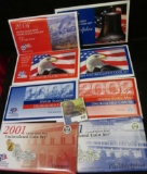 2001, 2002, 2003, & 2006 U.S. Philadelphia & Denver Mint Sets in original envelopes as issued. $23.2