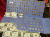 1941-72 Partial set of Lincoln Cents in a blue Whitman folder; 1939-61 Partial Set of Jefferson Nick