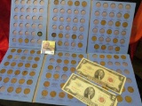 1909-1976 Partial Set of Lincoln Cents in a pair of blue Whitman folders; Series 1953 & 1953A United