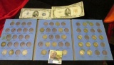Partial Set of Buffalo Nickels in a blue Whitman folder; Series 1953B $5 United States Note with a y