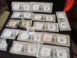 (10) $1 Silver Certificates and a few partial notes.