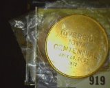 1872-1972 Riverside, Iowa 100th Anniversary Centennial Medal, Brass, BU.