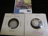 1906 S Fine and 1914 D VF Barber Dimes.