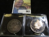 1900 S Barber with Full Liberty and 1979 S Proof Kennedy Half Dollar.