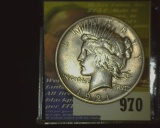 1921 Peace Dollar Encapsulated in a Plastic Holder.