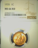 1935 P Lincoln Cent NGC Slabbed MS66 RD.
