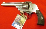Hopkins & Allen Safety Police .32 cal CF Double-Action hammerl;ess Five-shot Revolver, nickel finish