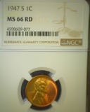 1947 S Lincoln Cent NGC Slabbed MS66 RD.